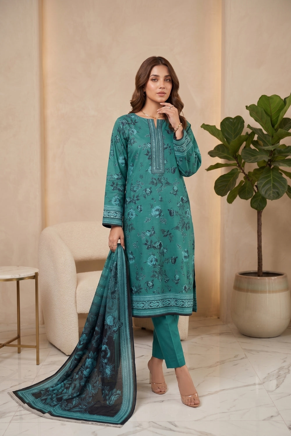 Mushtaq 3Pcs Unstitched Marya Premium Linen Desgin - 2
