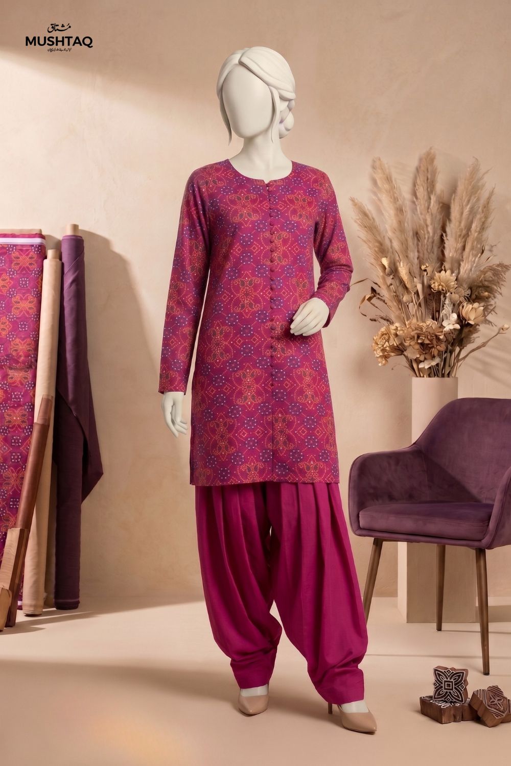 2Pcs Unstitched Printed Lawn Satrangi Collection Desgin - 3