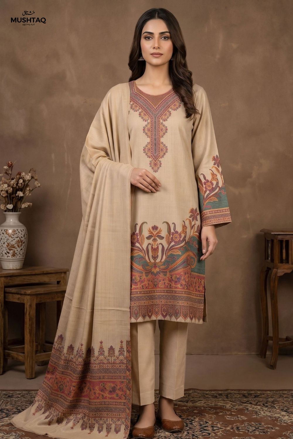 Ammar 3Pcs Unstitched Kaani Wool Jacquard Shirt Desgin - 3