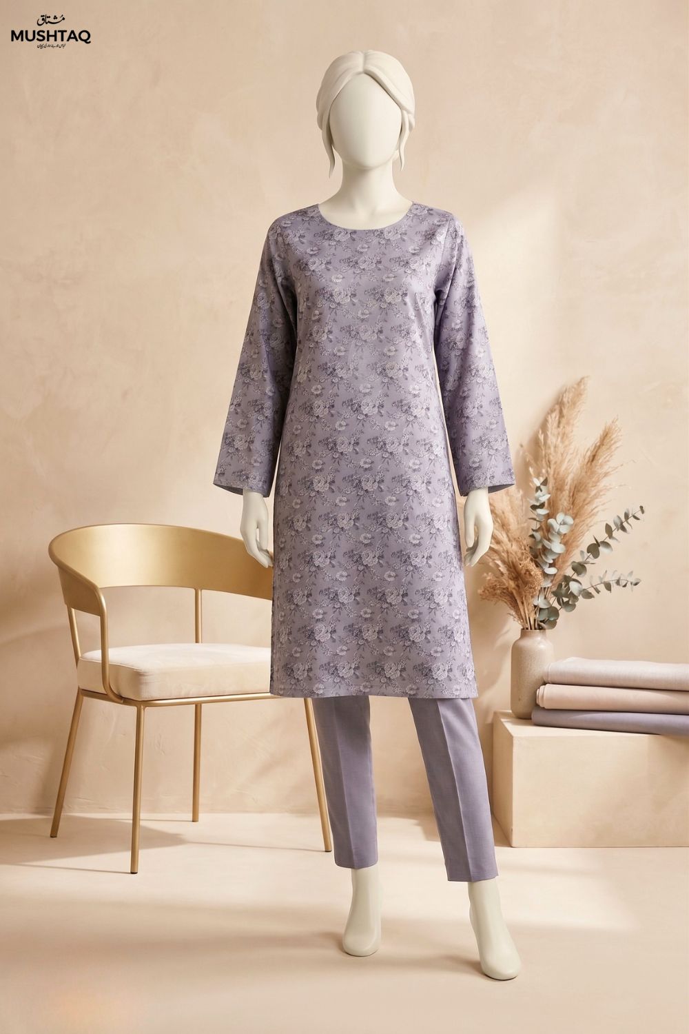 Mushtaq Jasmine Collection 2Pcs Printed Lawn Desgin - 3