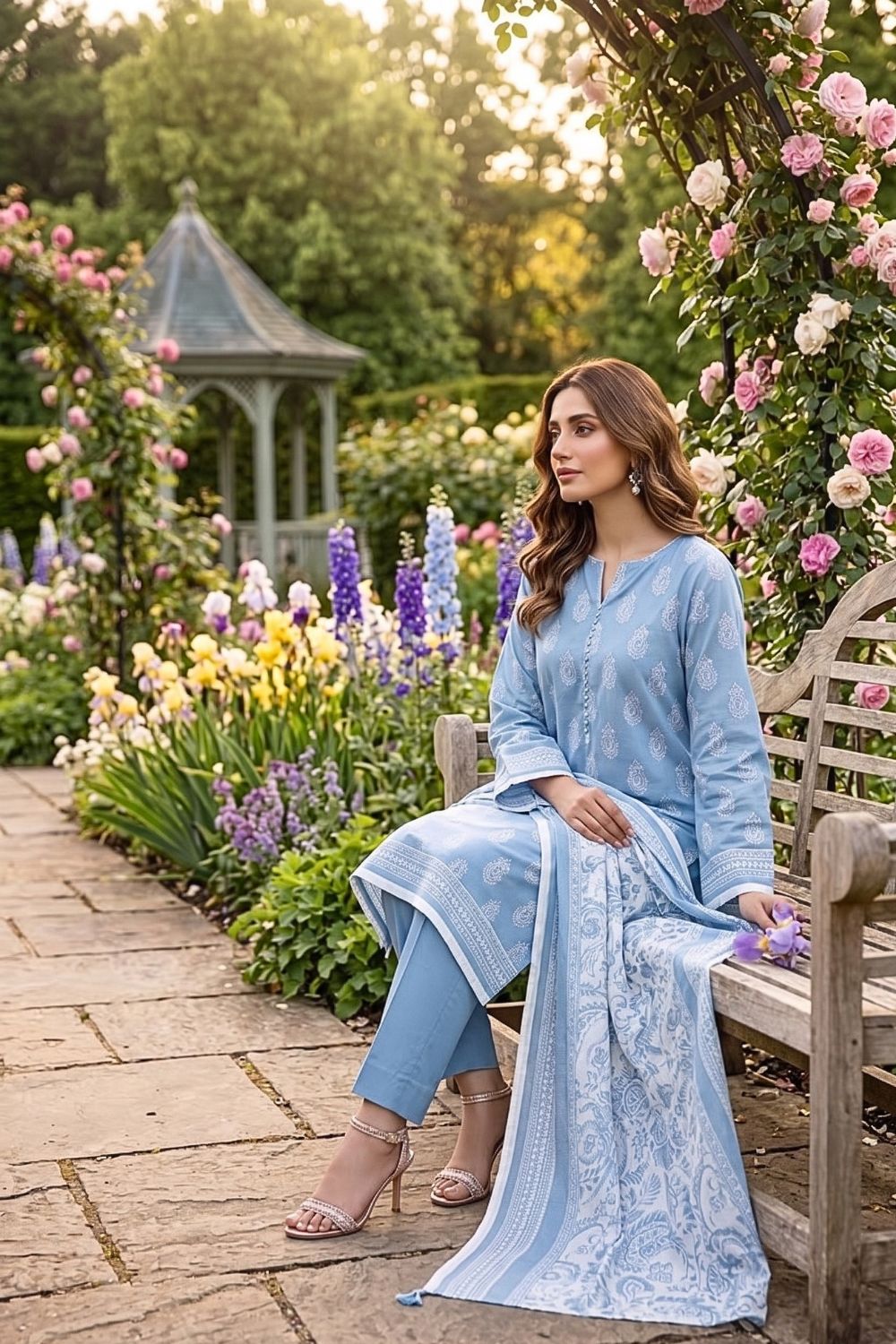 Mushtaq 3Pcs Unstitched Printed Lawn Suit Aiman Collection Desgin - 2