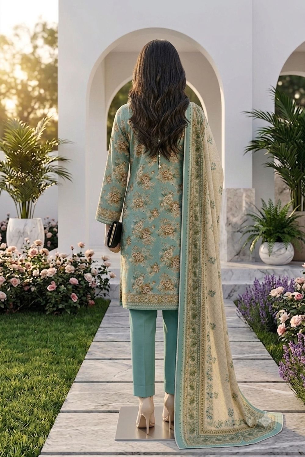 Mushtaq 3Pcs Unstitched Printed Lawn Rahaa Collection Desgin - 2