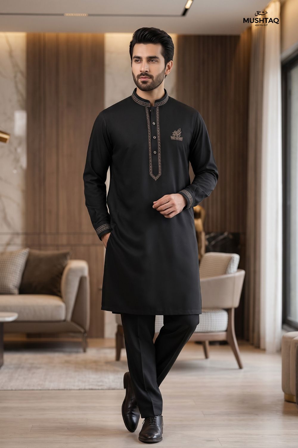 Mens Unstitched Embroiderd Wash & Wear Suit Desgin - 3