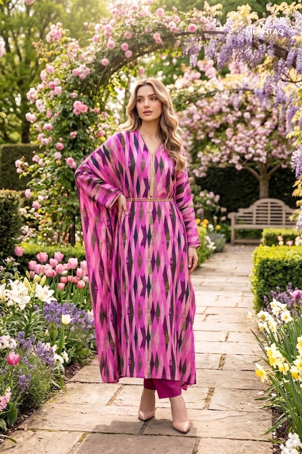 Mushtaq 2Pcs Stitched Printed Kaftan Collection Desgin - 3