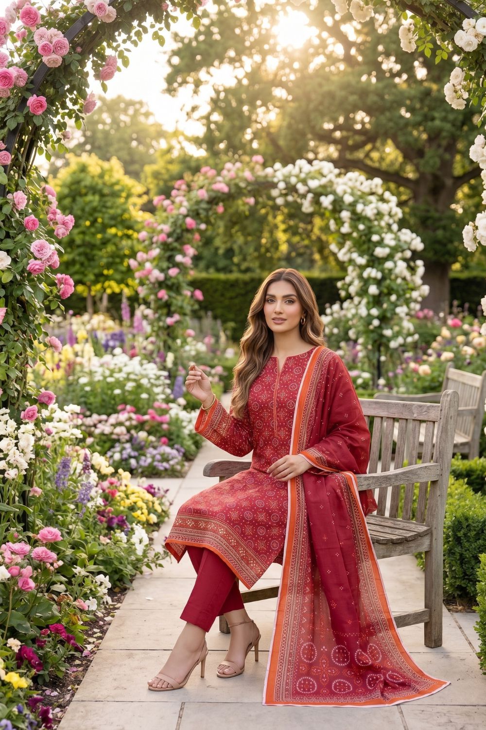 Mushtaq 3Pcs Unstitched Printed Lawn Alizy Collection Desgin - 8