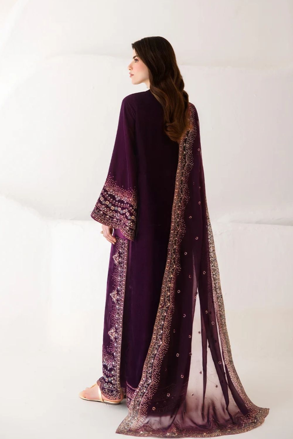 Emaan Adeel The Velvet Affair 3 Piece Unstitched Embroidered Velvet Suit CECILIA