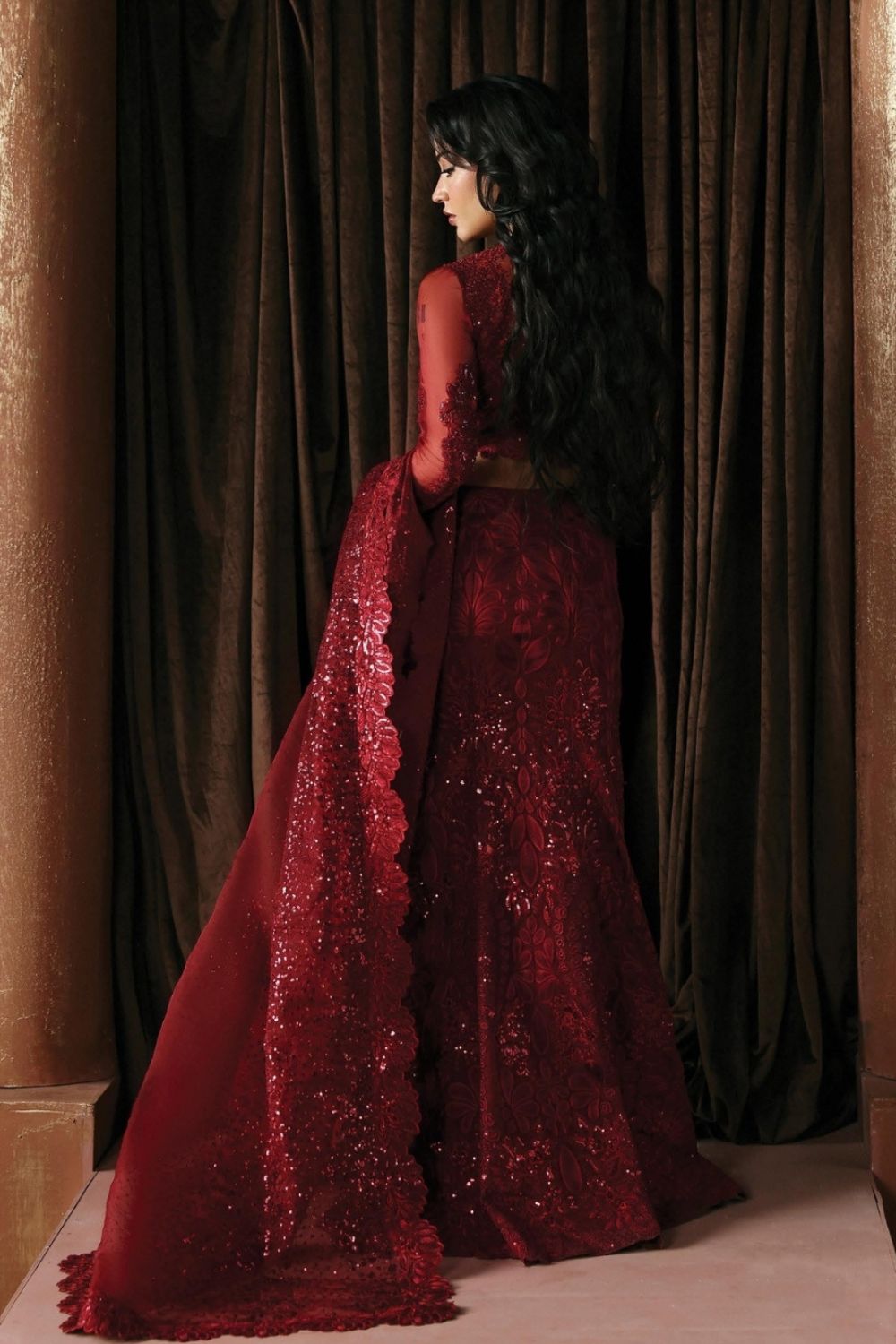 Afrozeh La Fuchsia'26 3 Piece Unstitched Embroidered Organza Suit Lover