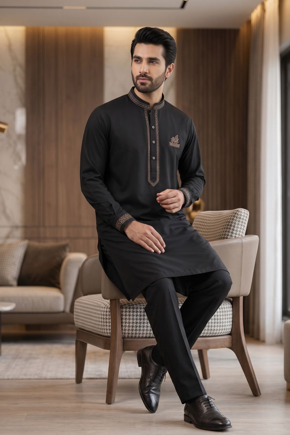 Mens Unstitched Embroiderd Wash & Wear Suit Desgin - 3