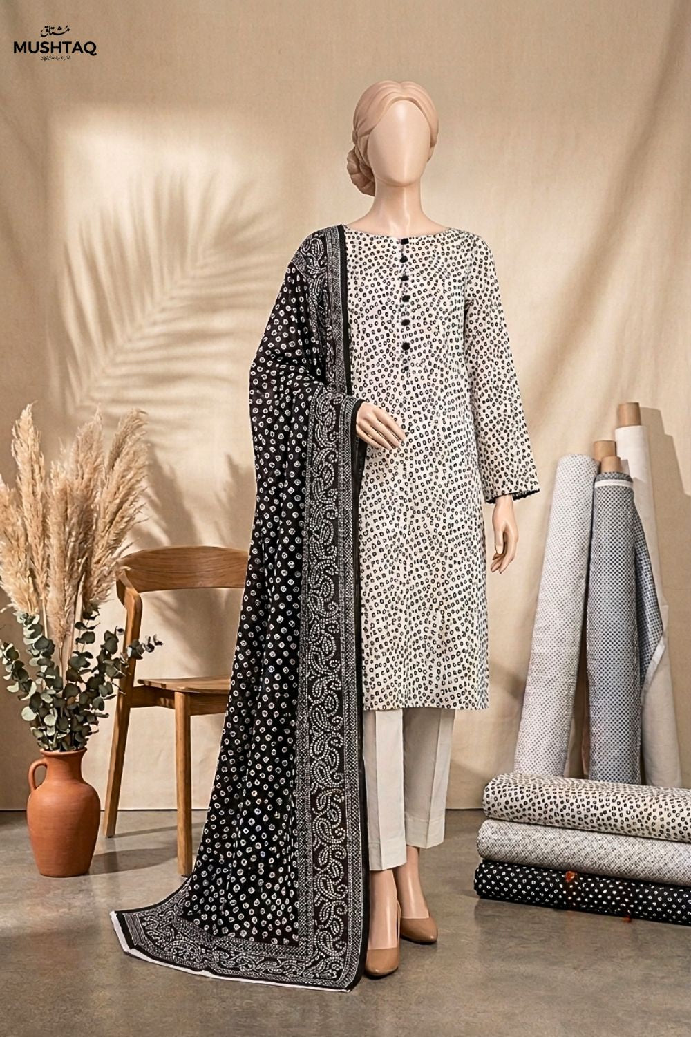 Mushtaq AARISHA Collection 3Pcs Unstitched Printed Lawn Desgin - 3