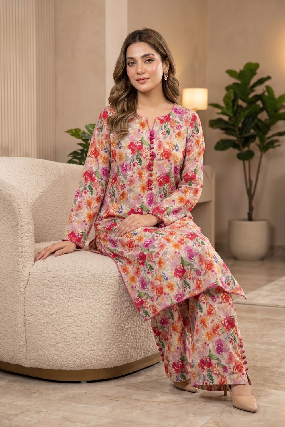 2Pcs Unstitched Printed Khaddar Nyra Collection Desgin - 3