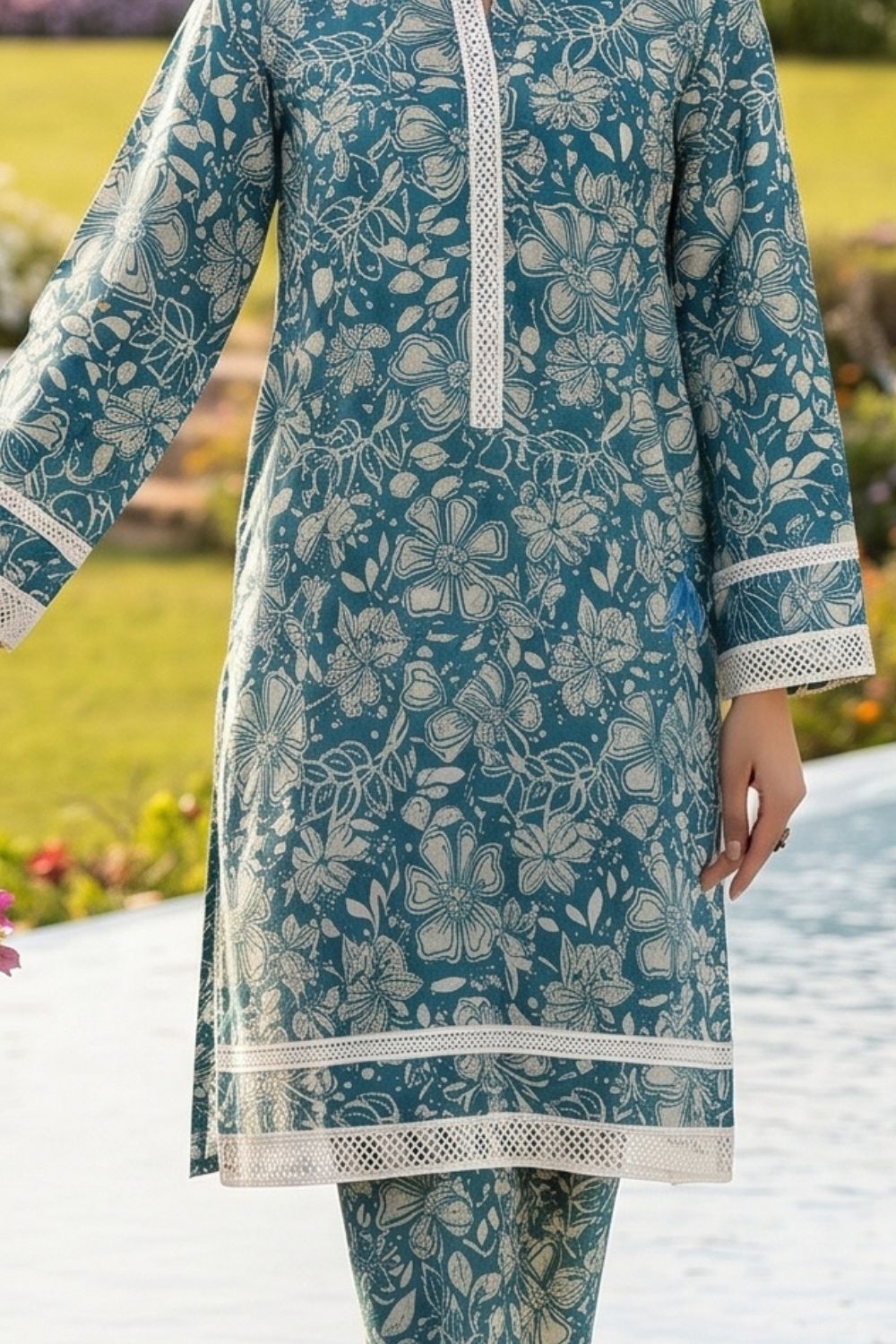 2Pcs Unstitched Printed Rang - e - Gull Lawn Collection Desgin - 2