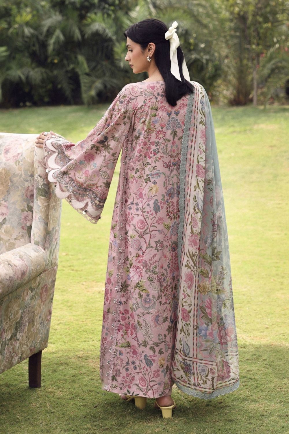 Elaf Premium 3Pc Unstitched Belladore Printed Chiffon Suit EPA-3A CHESSA
