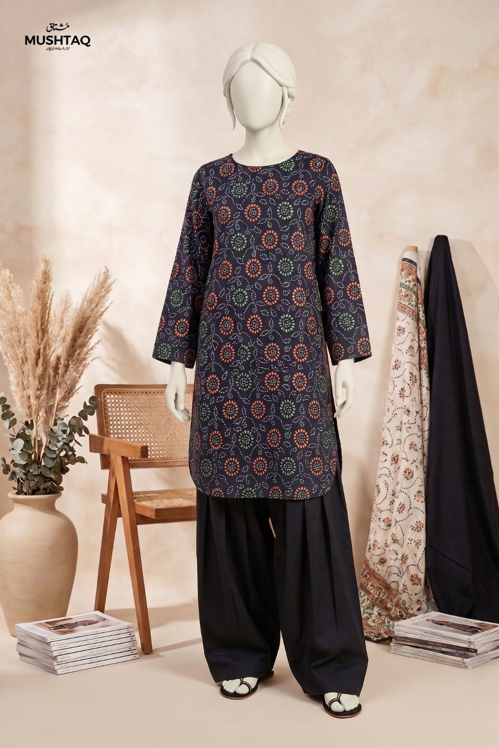 2Pcs Unstitched Printed Lawn Satrangi Collection Desgin - 1