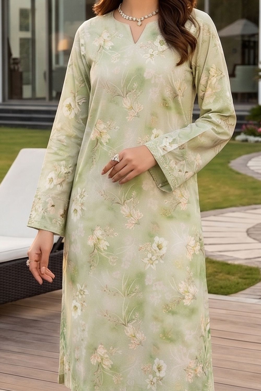 Mushtaq 2Pcs Unstitched Embroidered Lawn Riwayat Collection Desgin - 2