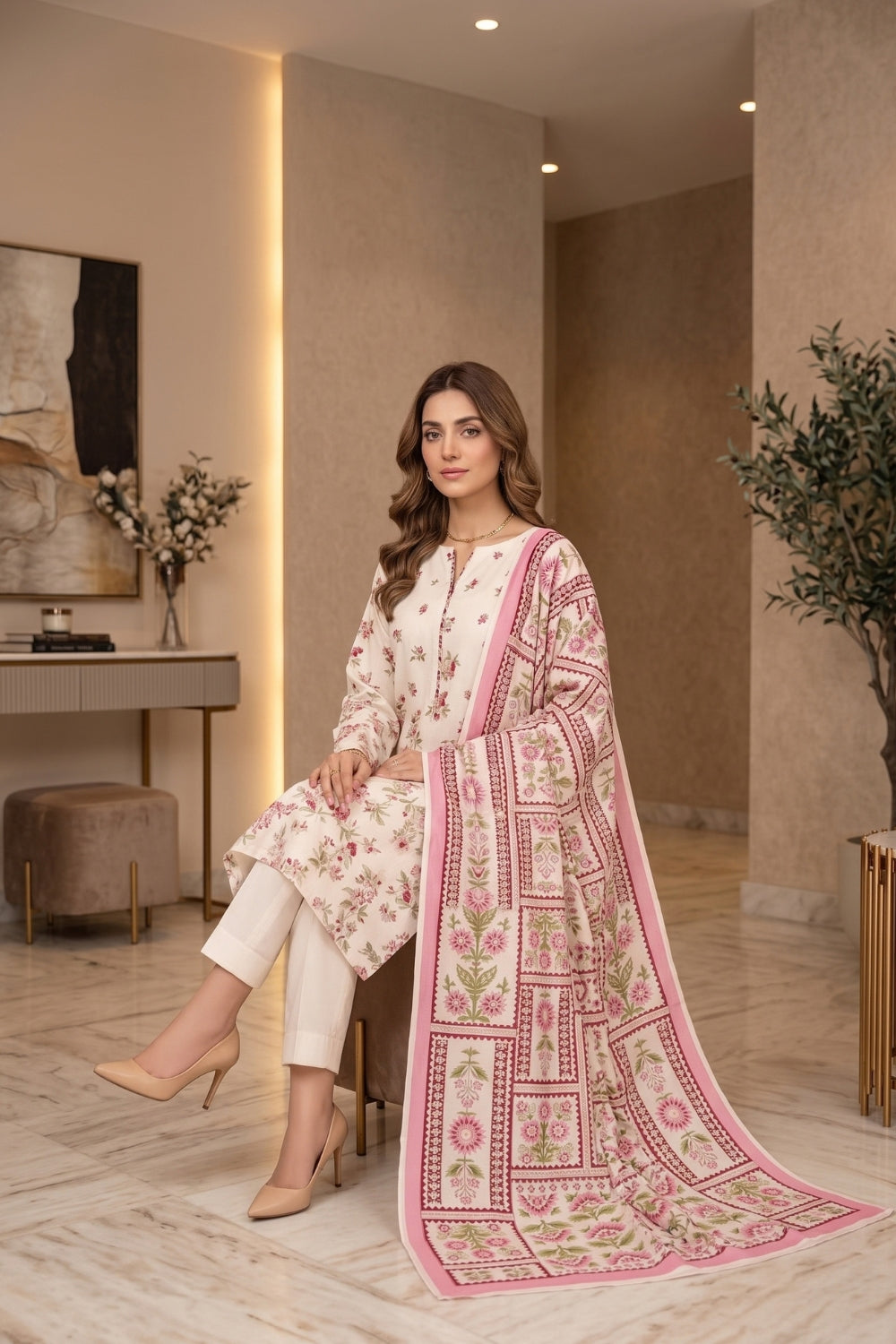 Mushtaq 3Pcs Unstitched Karandi Sajal Collection Desgin - 3