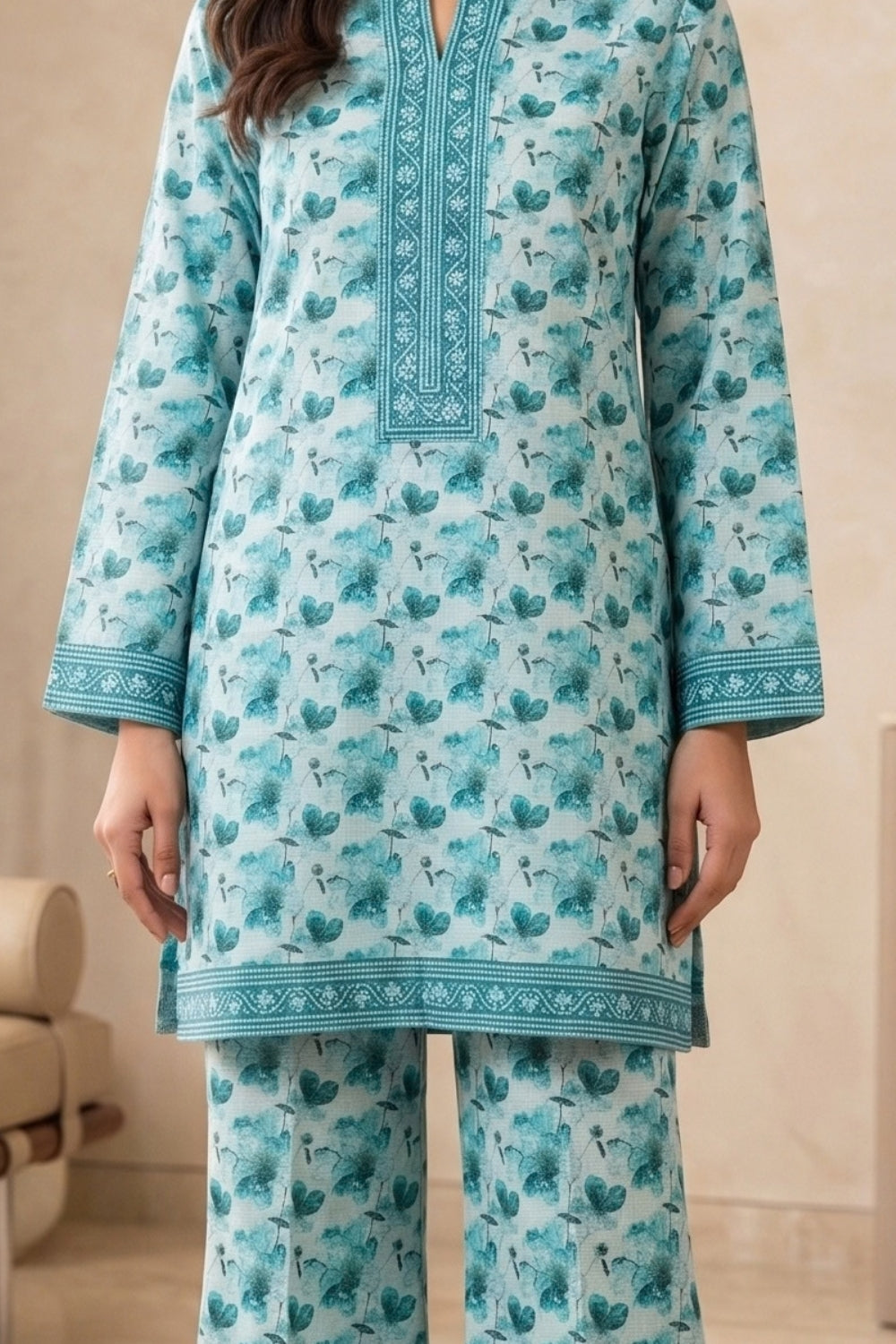 2Pcs Unstitched Printed Khaddar Eshal Collection Desgin - 2