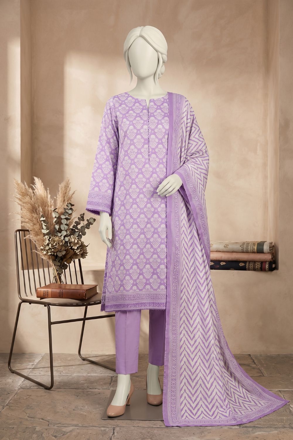 Mushtaq 3Pcs Unstitched Printed Lawn Collection Desgin - 2
