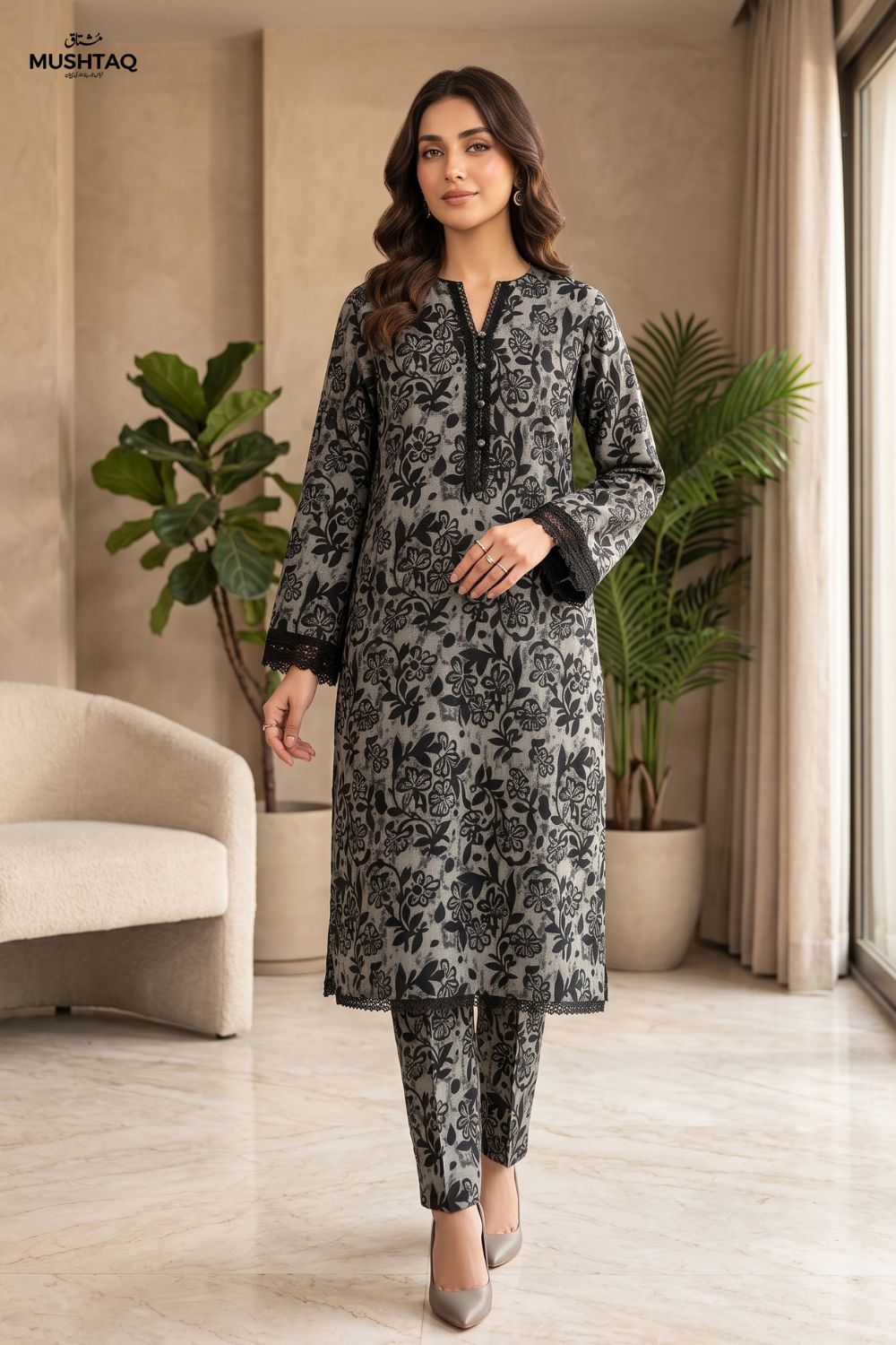 Mushtaq 2Pcs Unstitched Printed Marina Collection Desgin - 4