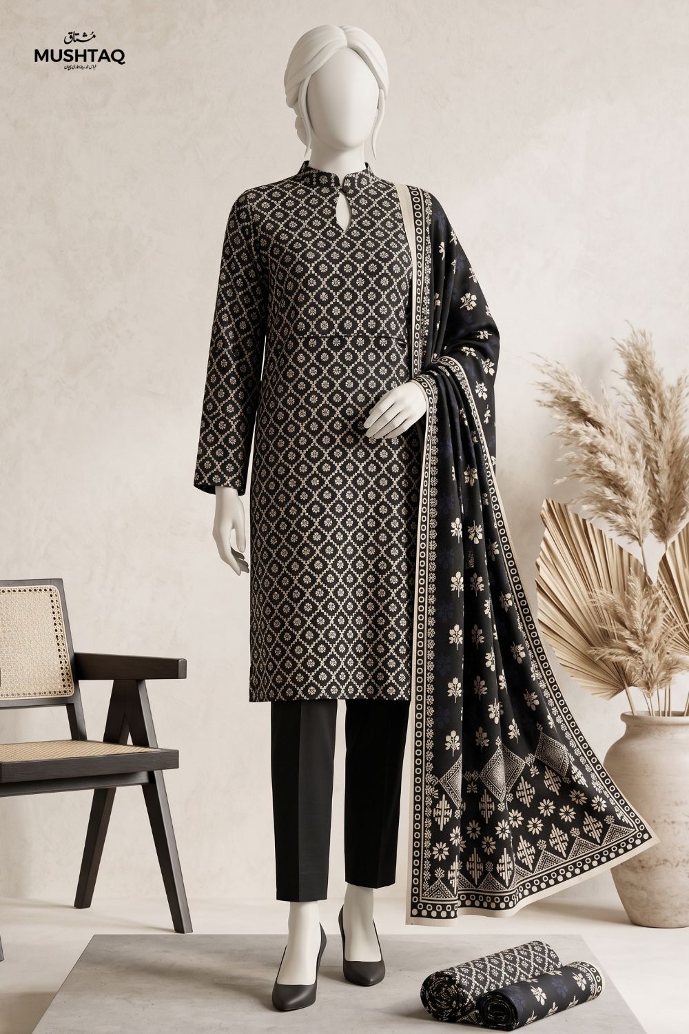 Mushtaq 3Pcs Unstitched Printed Lawn Daneen Collection Desgin - 4