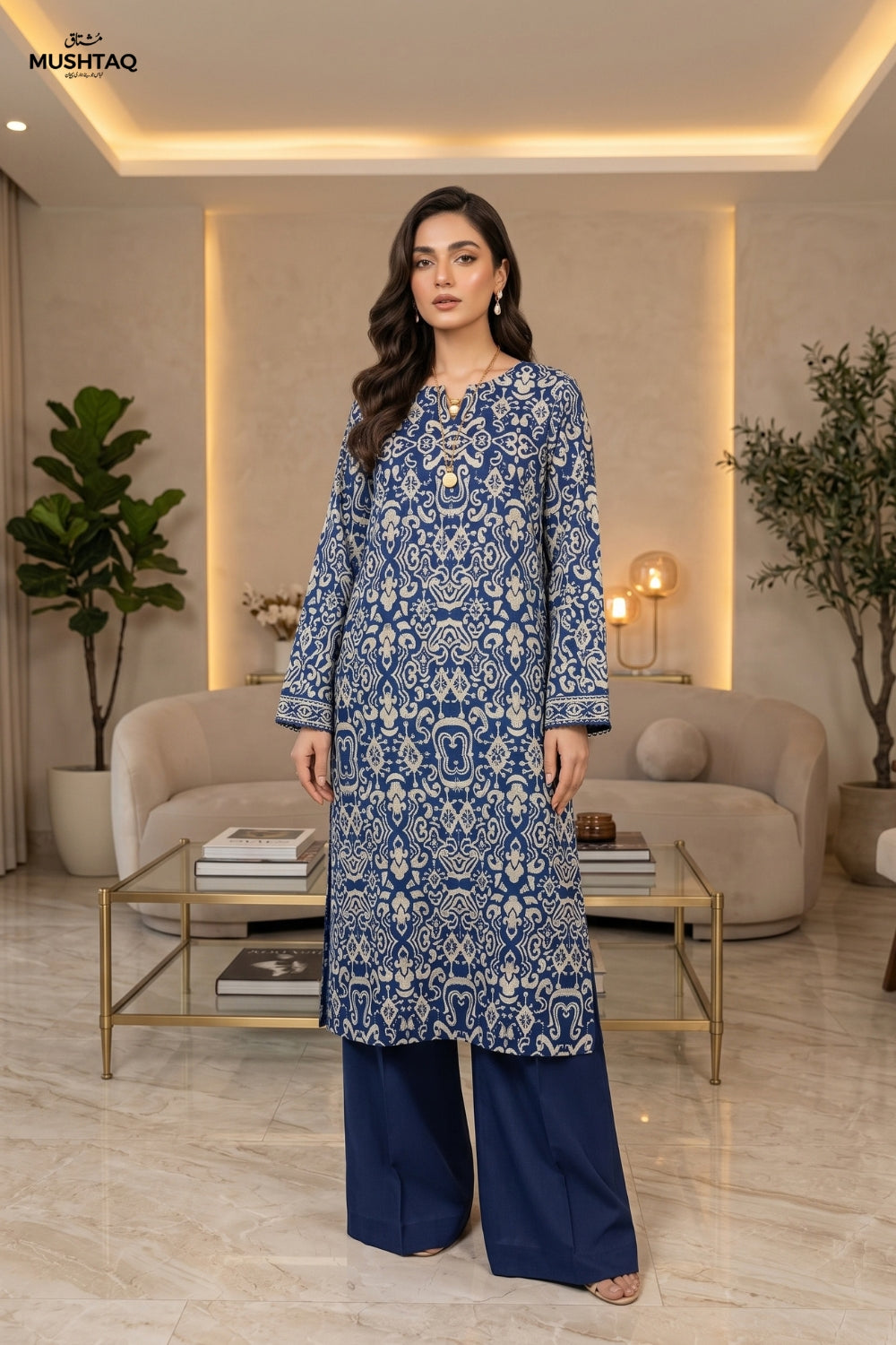 Mushtaq 2Pcs Unstitched Courtrai Marina Aysh Collection Desgin - 4
