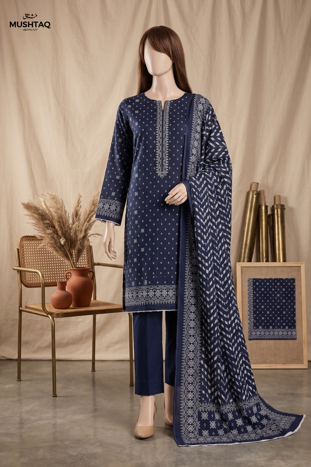 Mushtaq Zahra Collection 3Pcs Unstitched Printed Lawn Desgin - 4