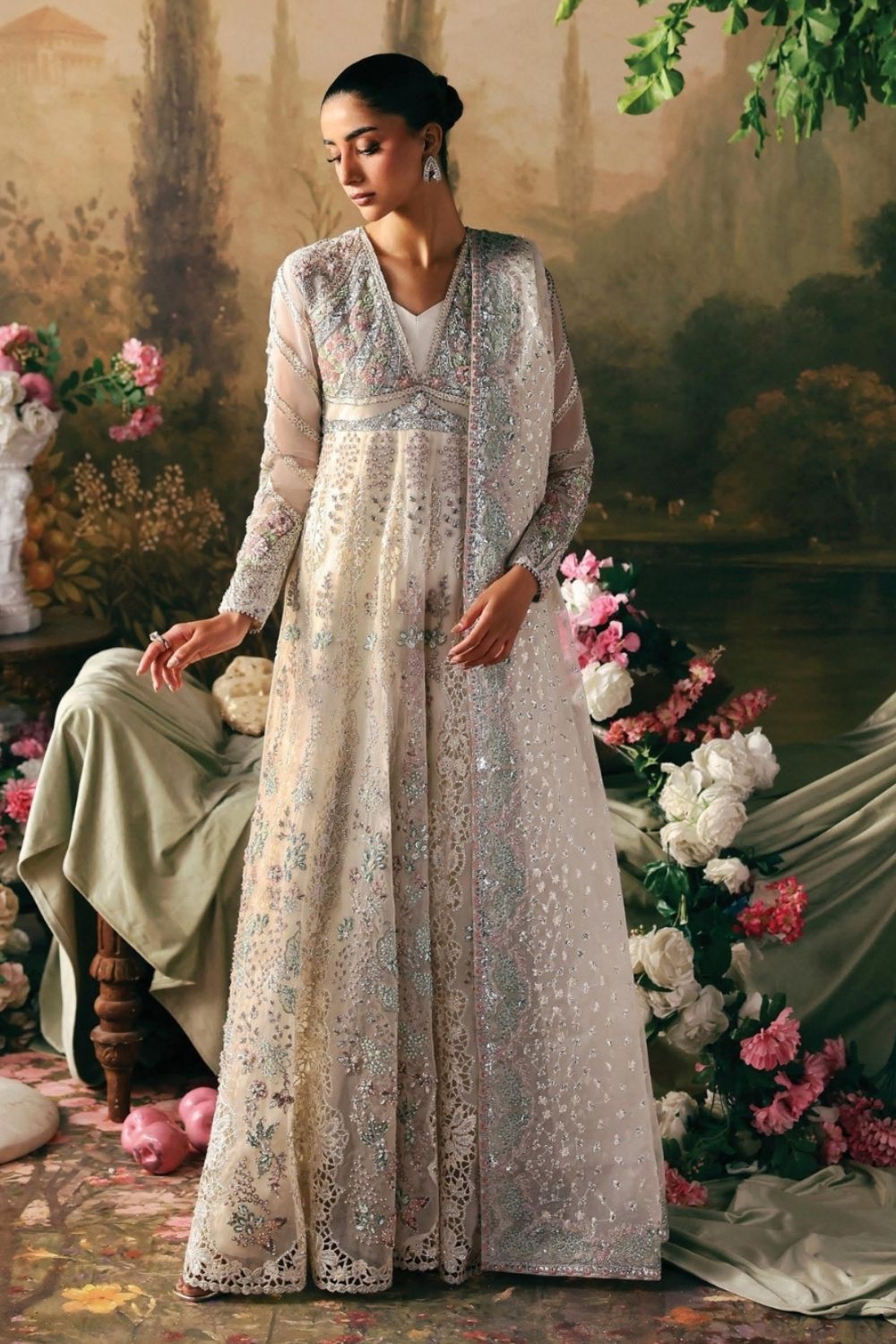 Afrozeh La Fuchsia'26 3 Piece Unstitched Embroidered Organza Suit Queen