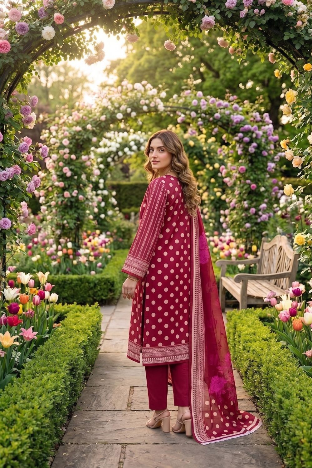 Mushtaq 3Pcs Unstitched Printed Lawn Alveena Collection Desgin - 3