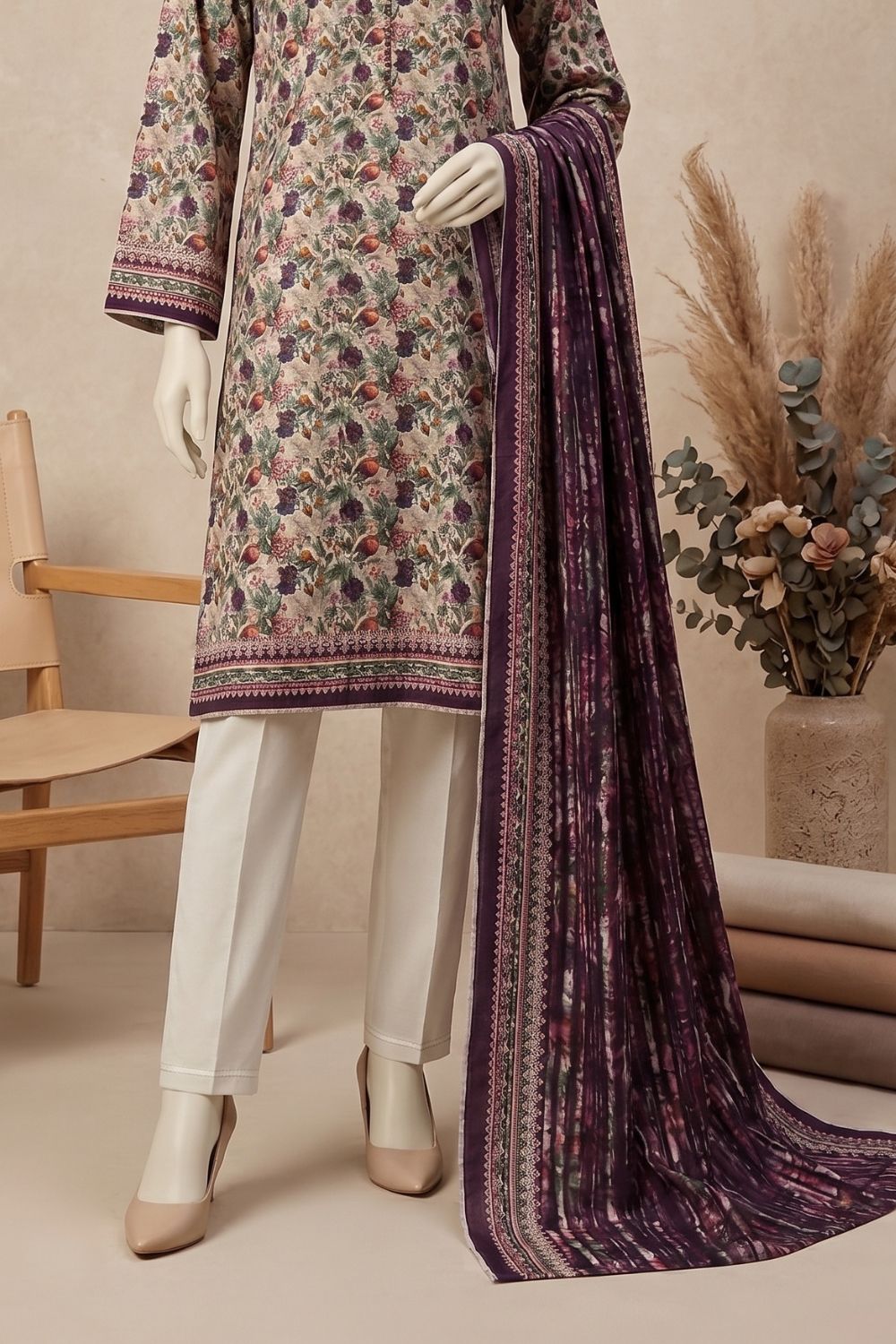 Mushtaq Mahrosh Collection 3Pcs Unstitched Printed Lawn Desgin - 3