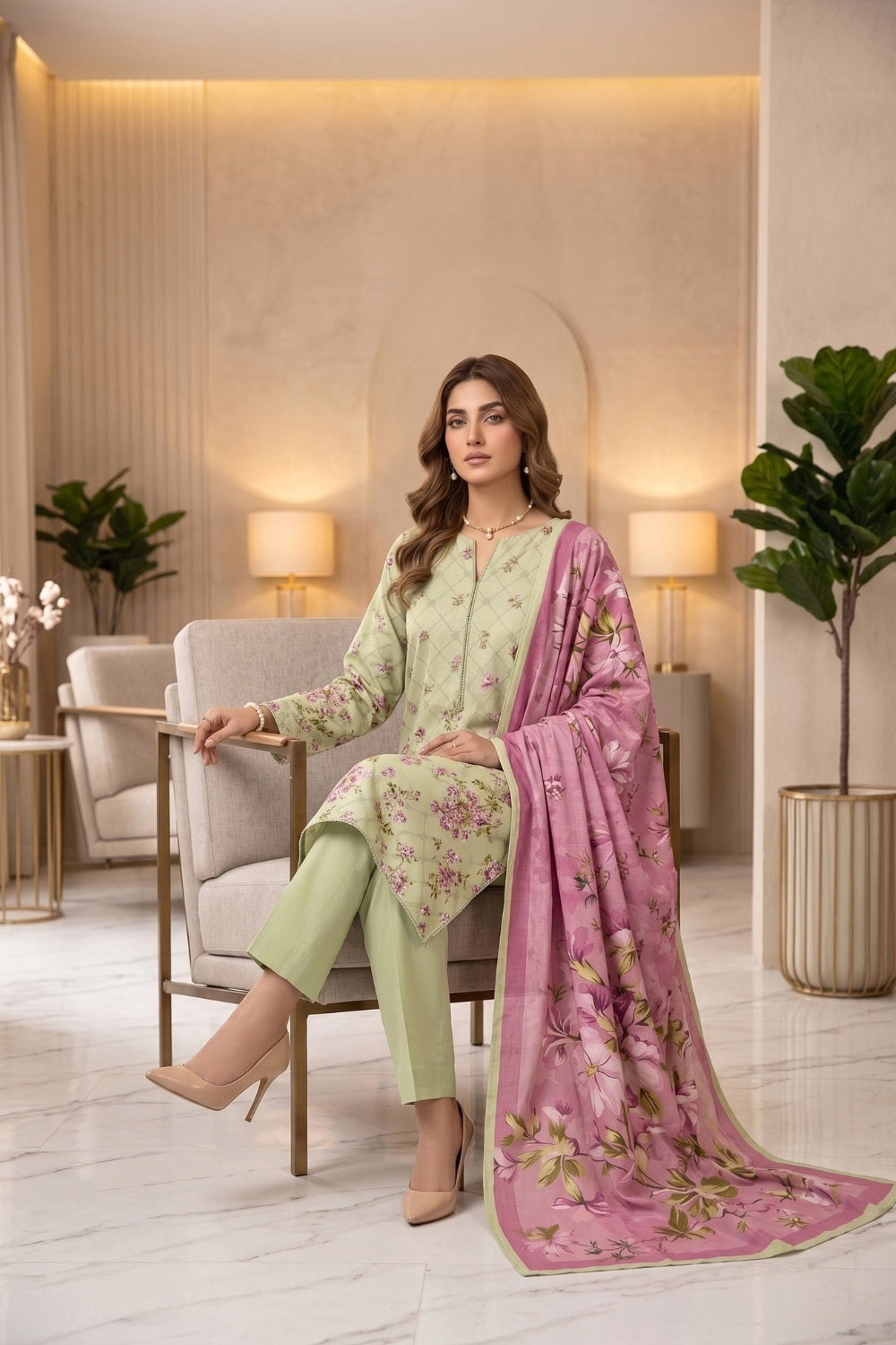 Mushtaq 3Pcs Unstitched Karandi Sajal Collection Desgin - 4