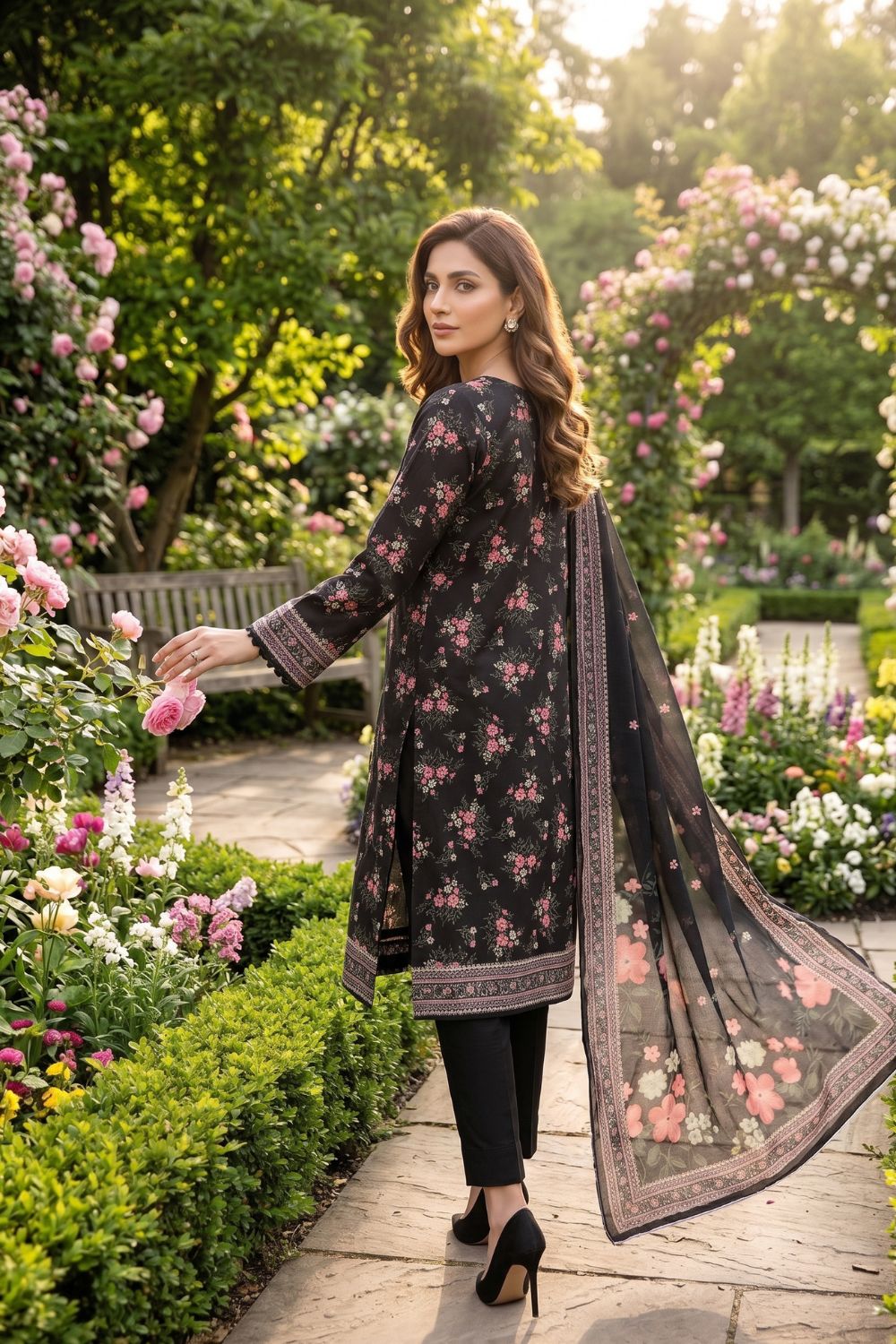 Mushtaq 3Pcs Unstitched Printed Lawn Alizy Collection Desgin - 9