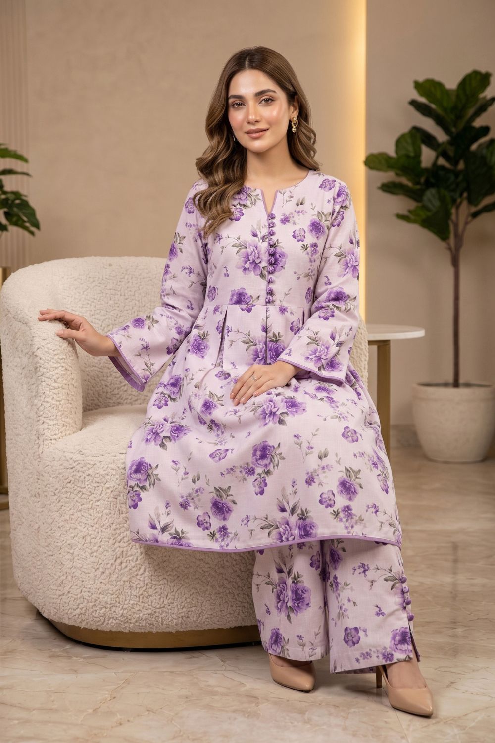 2Pcs Unstitched Printed Khaddar Nyra Collection Desgin - 4