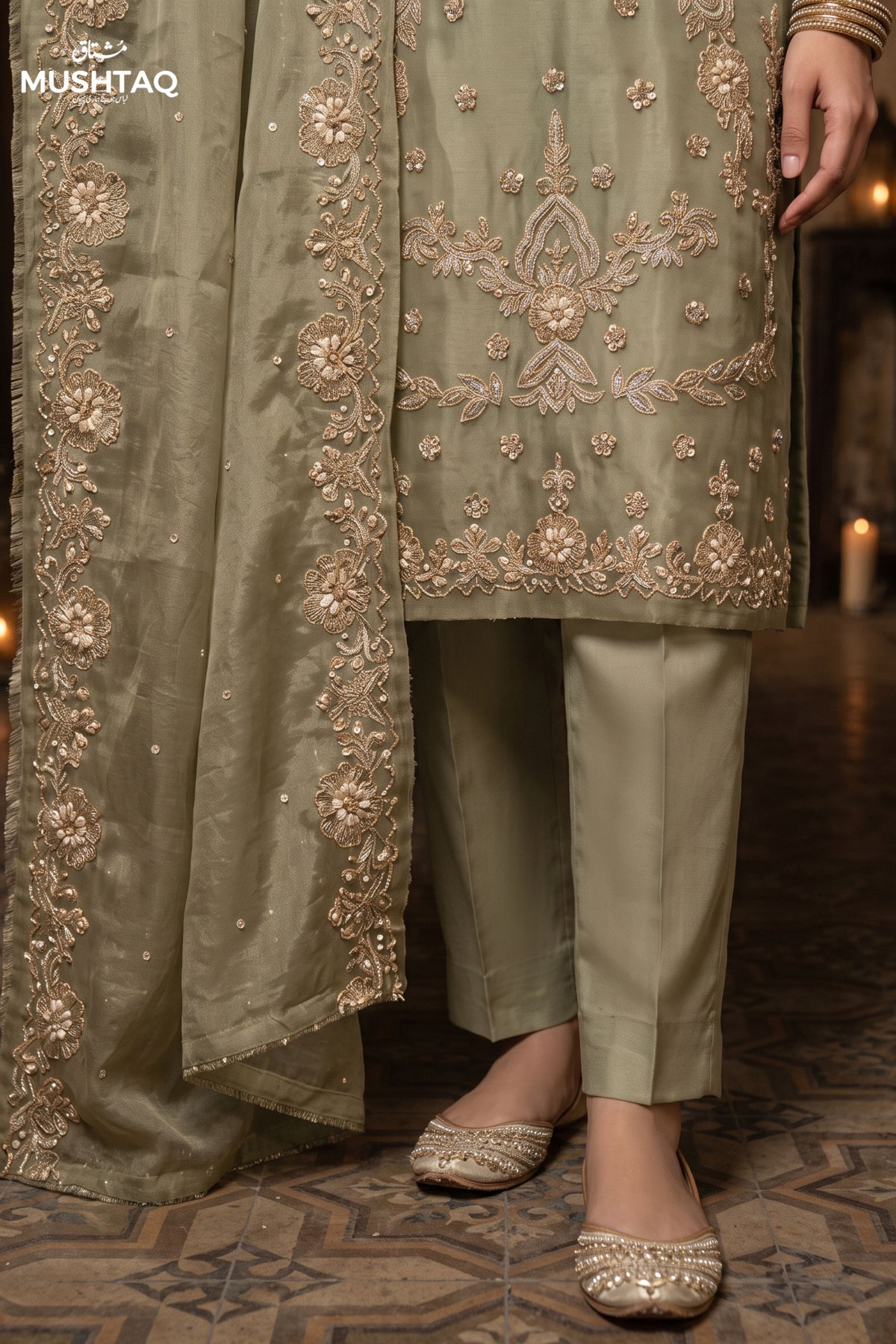 DEH-04 Party Wear by MCS Unstitched Handmade Sheesha Silk Shirt