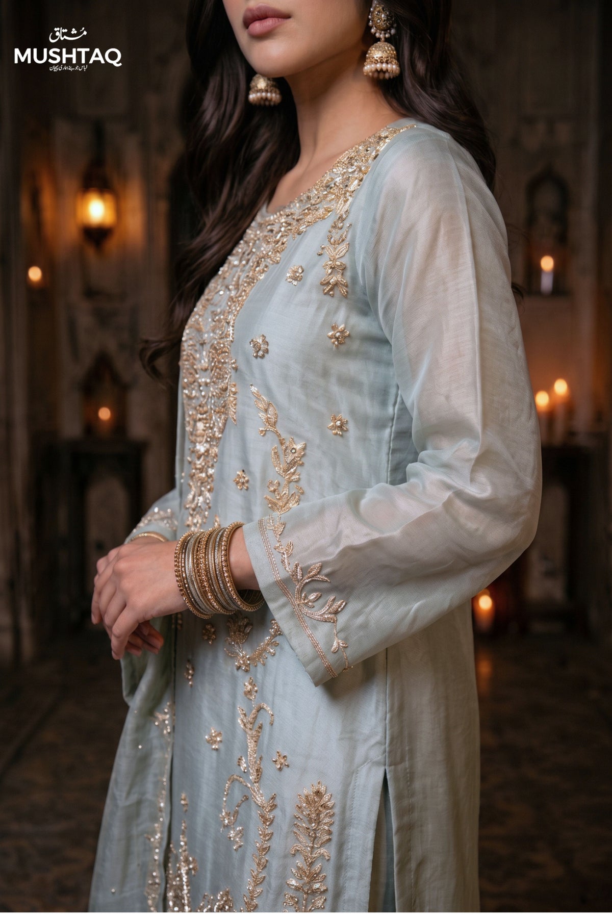 DEH-05 Party Wear by MCS Unstitched Handmade Sheesha Silk Shirt