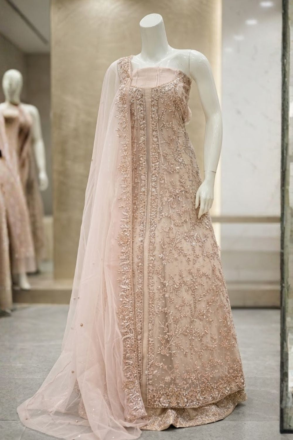 Zarqash Bridal Wear by MCS Unstitched Handmade Net Maxi Wear