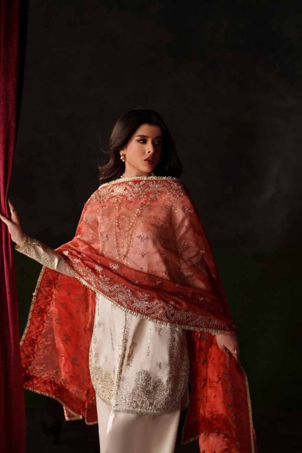 Emaan Adeel Verve Silk Edit'26 3 Piece Unstitched Embroidered Suit POISE