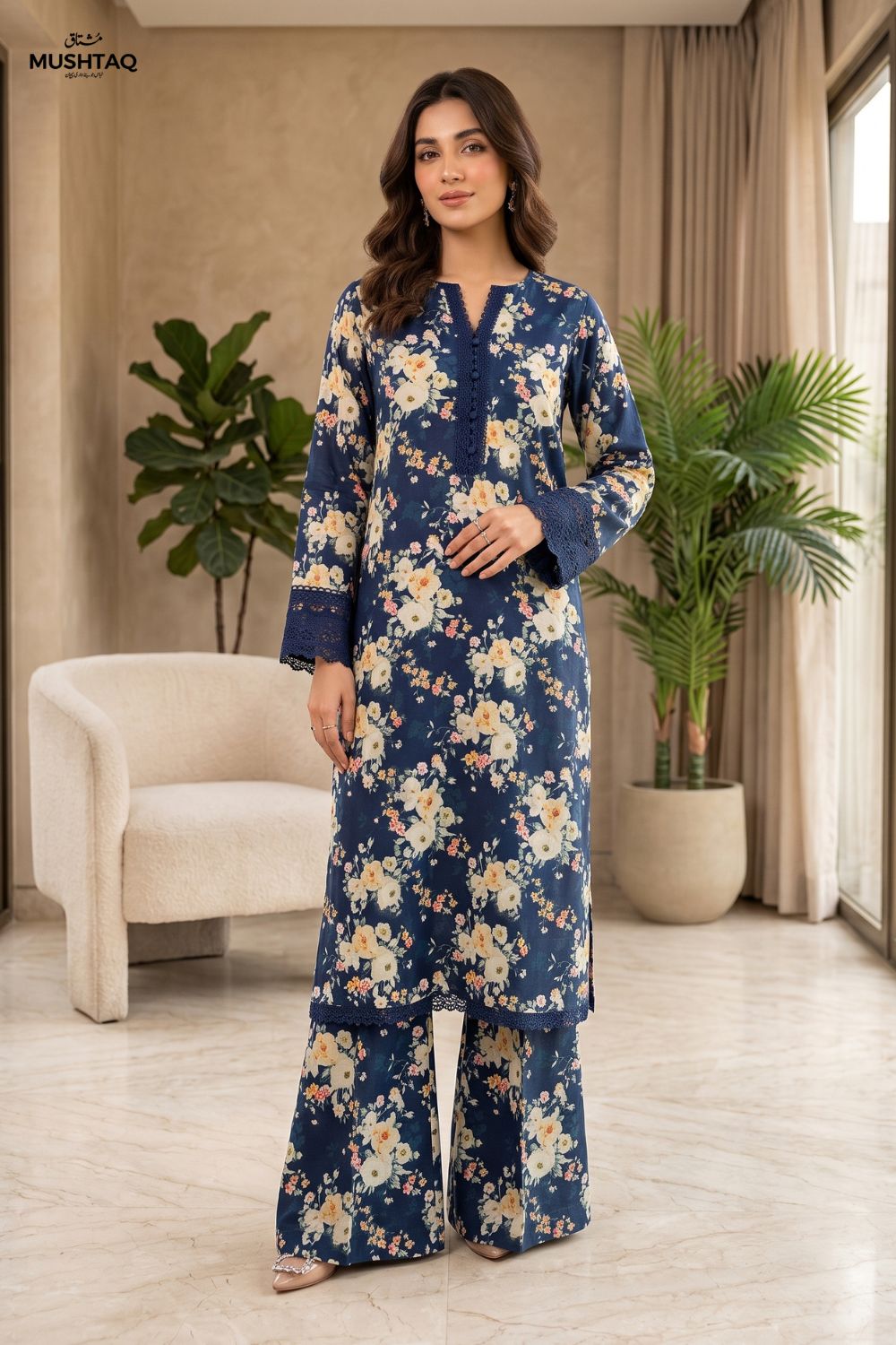 Mushtaq 2Pcs Unstitched Printed Marina Collection Desgin - 5
