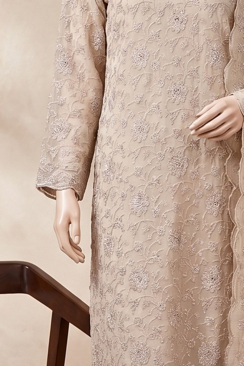 3Pcs Unstitched Embroidered Chiffon Zarmeen Collection Desgin - 03