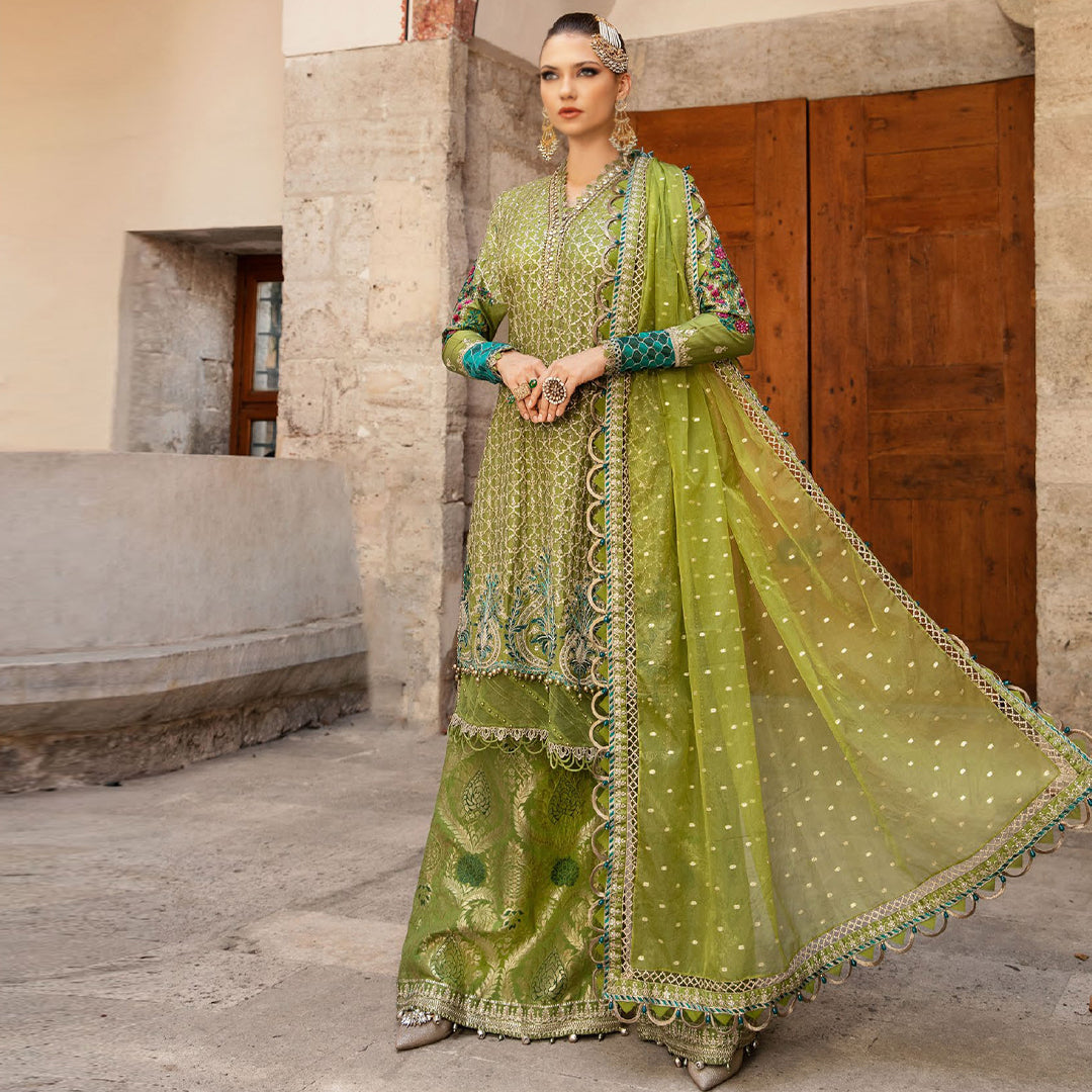 Unstitched Embroidered Cotton Satin Suit | CST-803