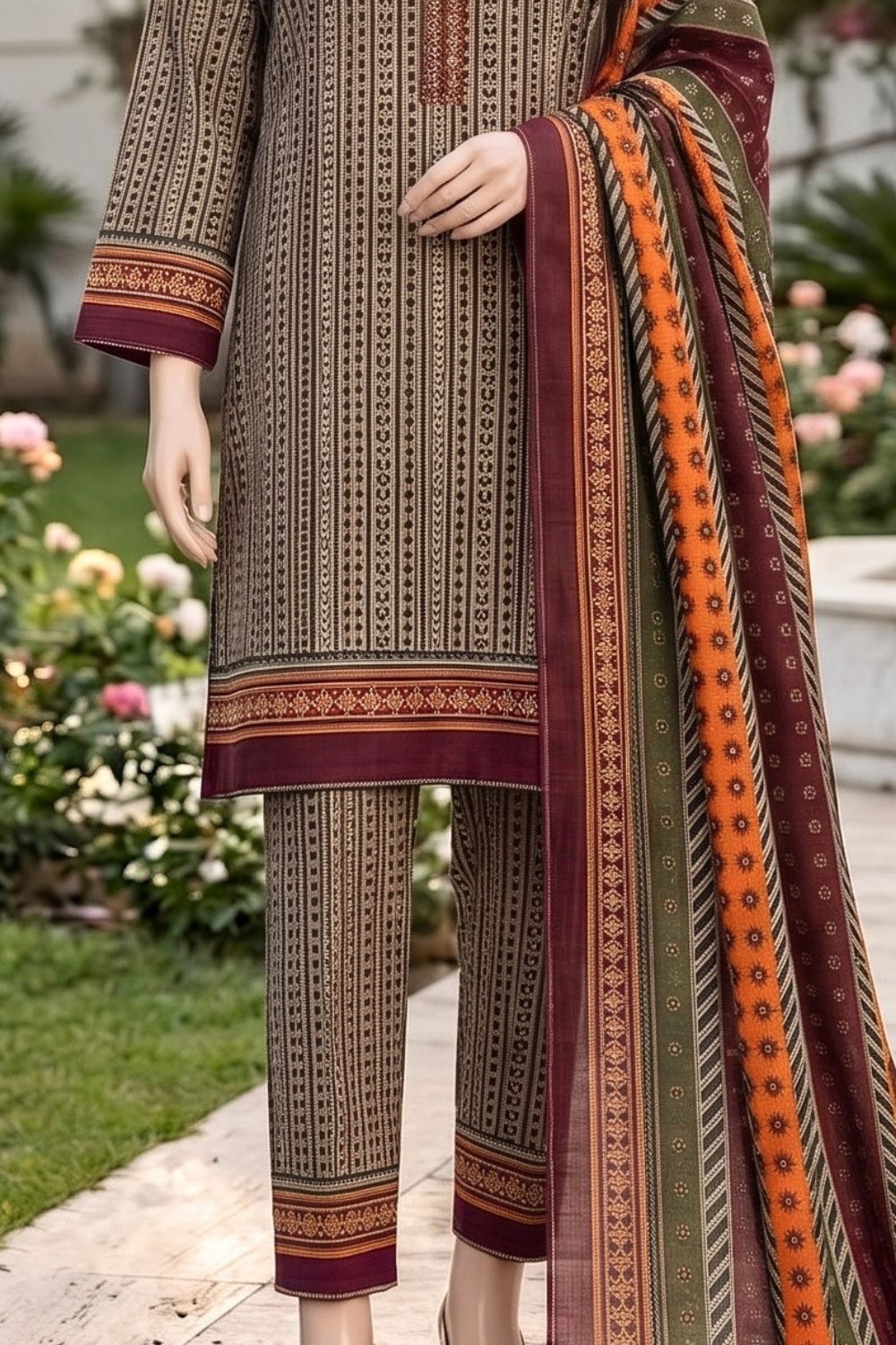 Mushtaq 3Pcs Unstitched Printed Lawn Rahaa Collection Desgin - 3