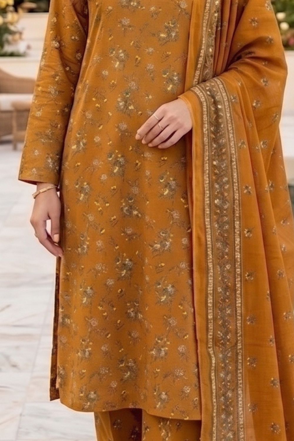 Mushtaq 3Pcs Unstitched Printed Lawn Alizy Collection Desgin - 3