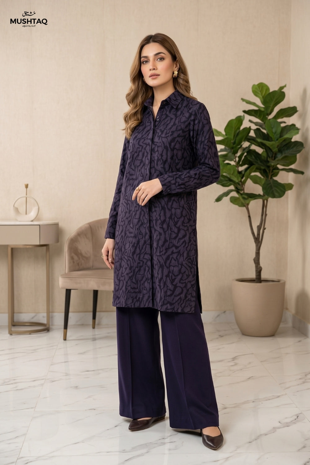 Mushtaq 2Pcs Unstitched Courtrai Marina Aysh Collection Desgin - 5