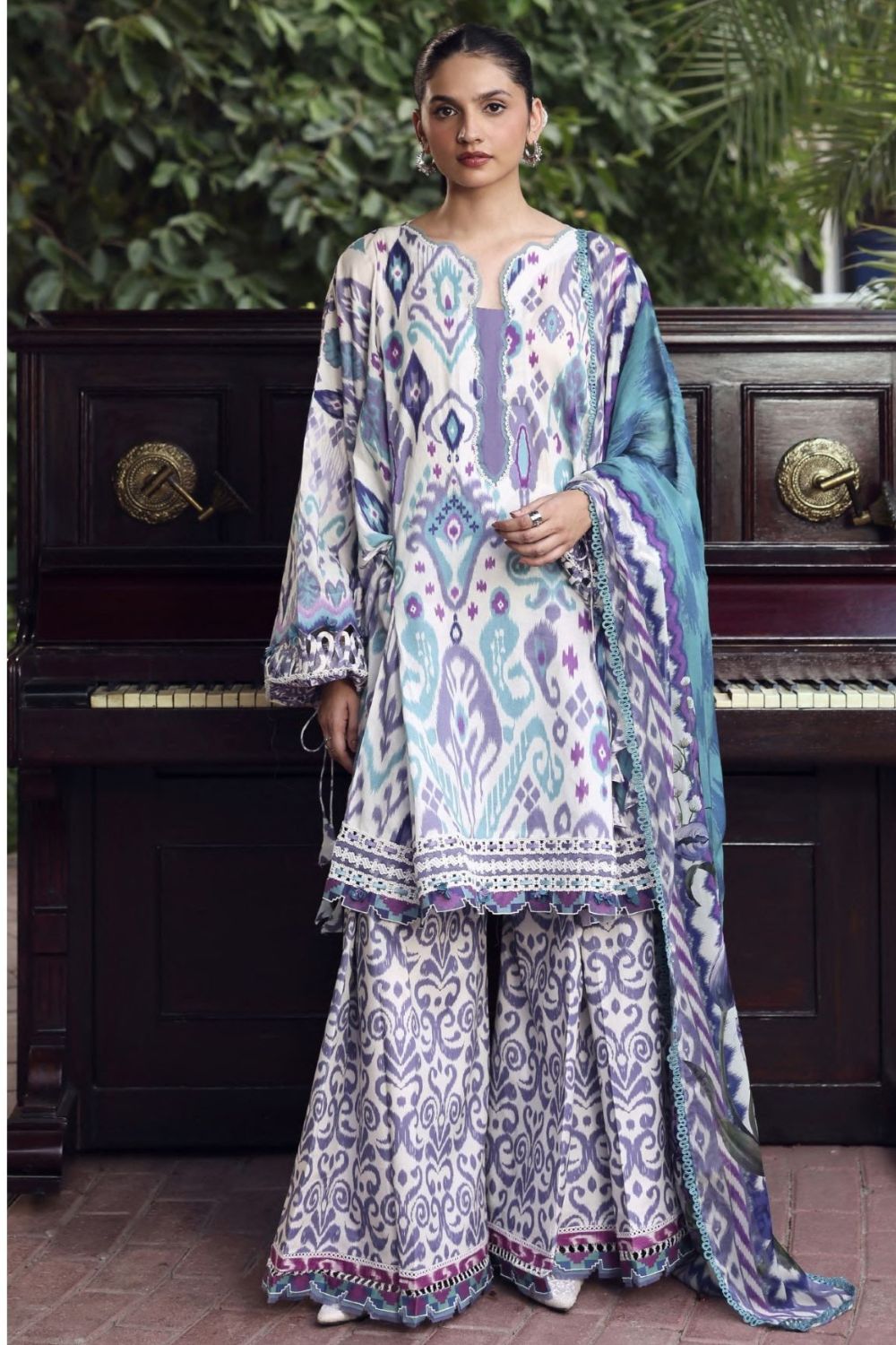 Elaf Premium 3Pc Unstitched Belladore Printed Chiffon Suit EPA-2A PRISM