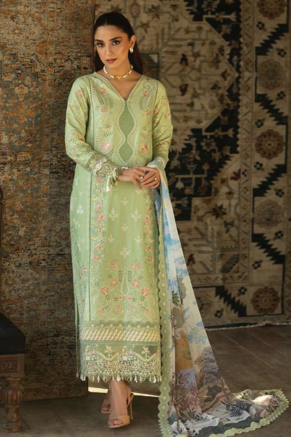 Imrozia | Serene 3 Pc Unstitched Embroidered Lawn Suit SL-152 Aylin