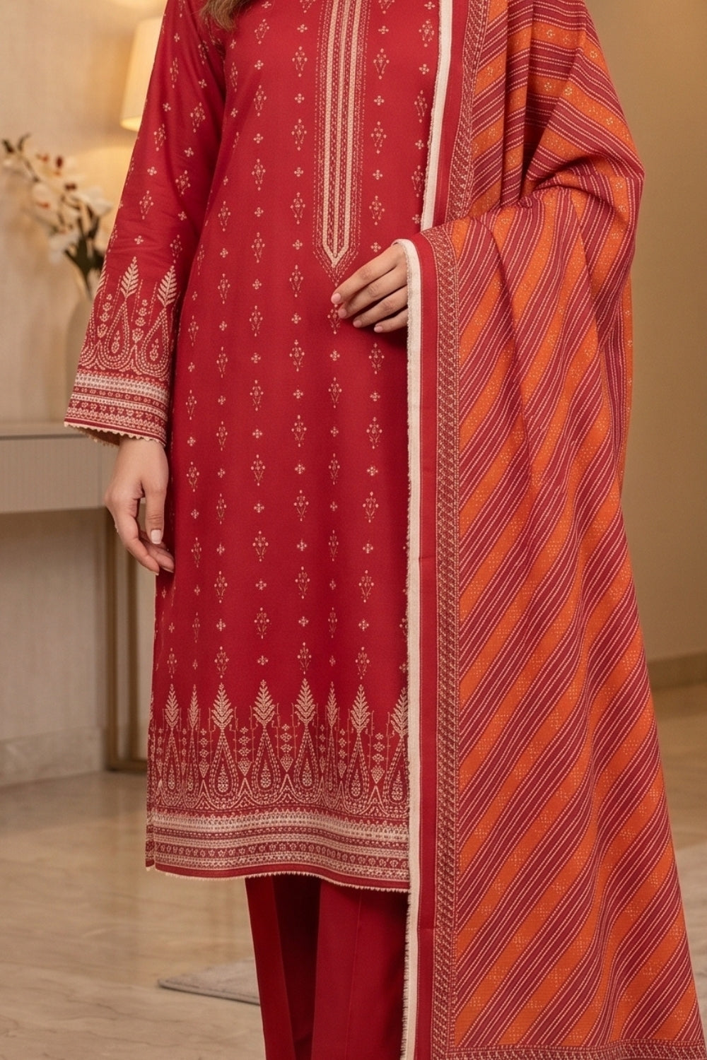 Mushtaq 3Pcs Unstitched Cotton Suit Hiba Collection Desgin - 3