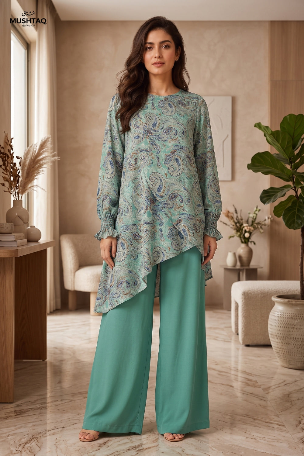 Mushtaq 2Pcs Unstitched Printed Marina Noore Collection Desgin - 5