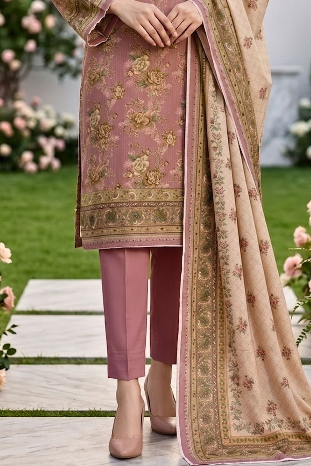 Mushtaq 3Pcs Unstitched Printed Lawn Rahaa Collection Desgin - 8