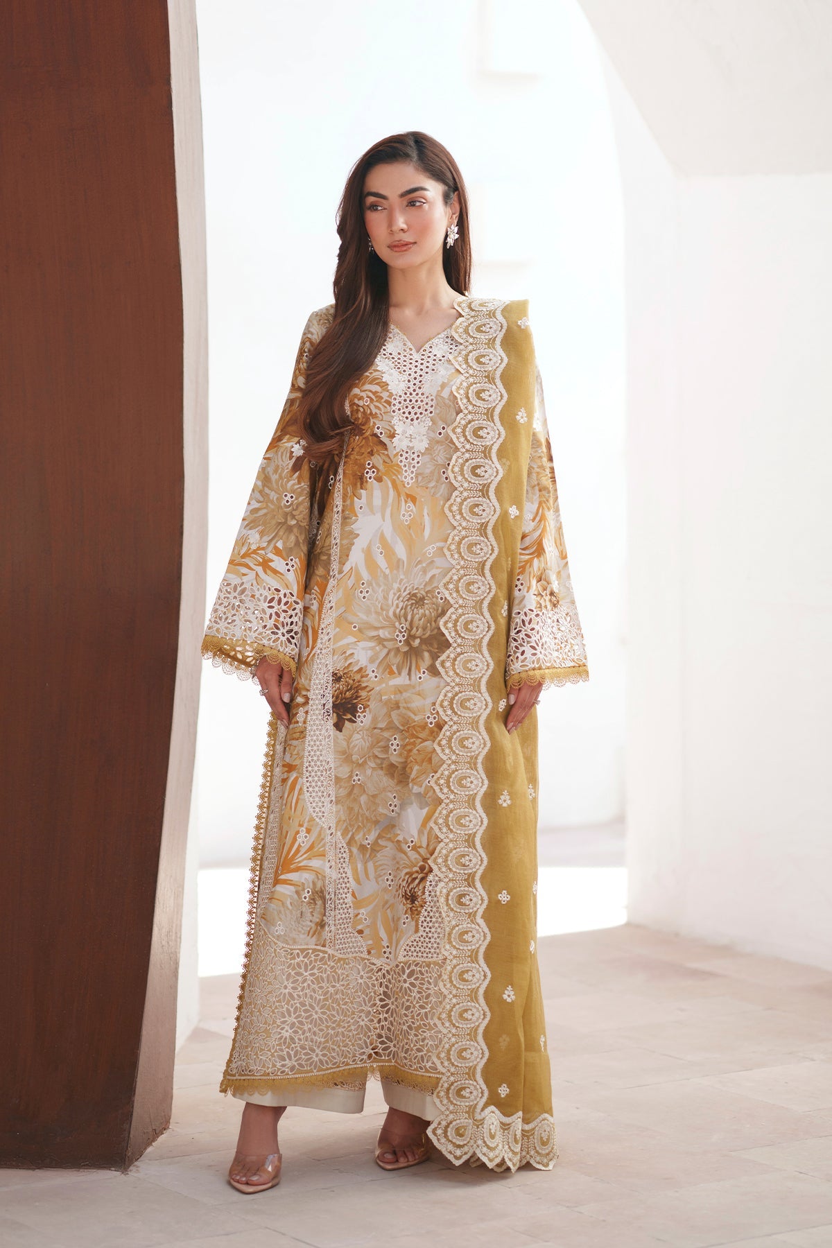 Afrozeh Festive Lawn Womenswear Unstitched Embroidered Luxury Lawn 3 Piece SuitC CALYRA