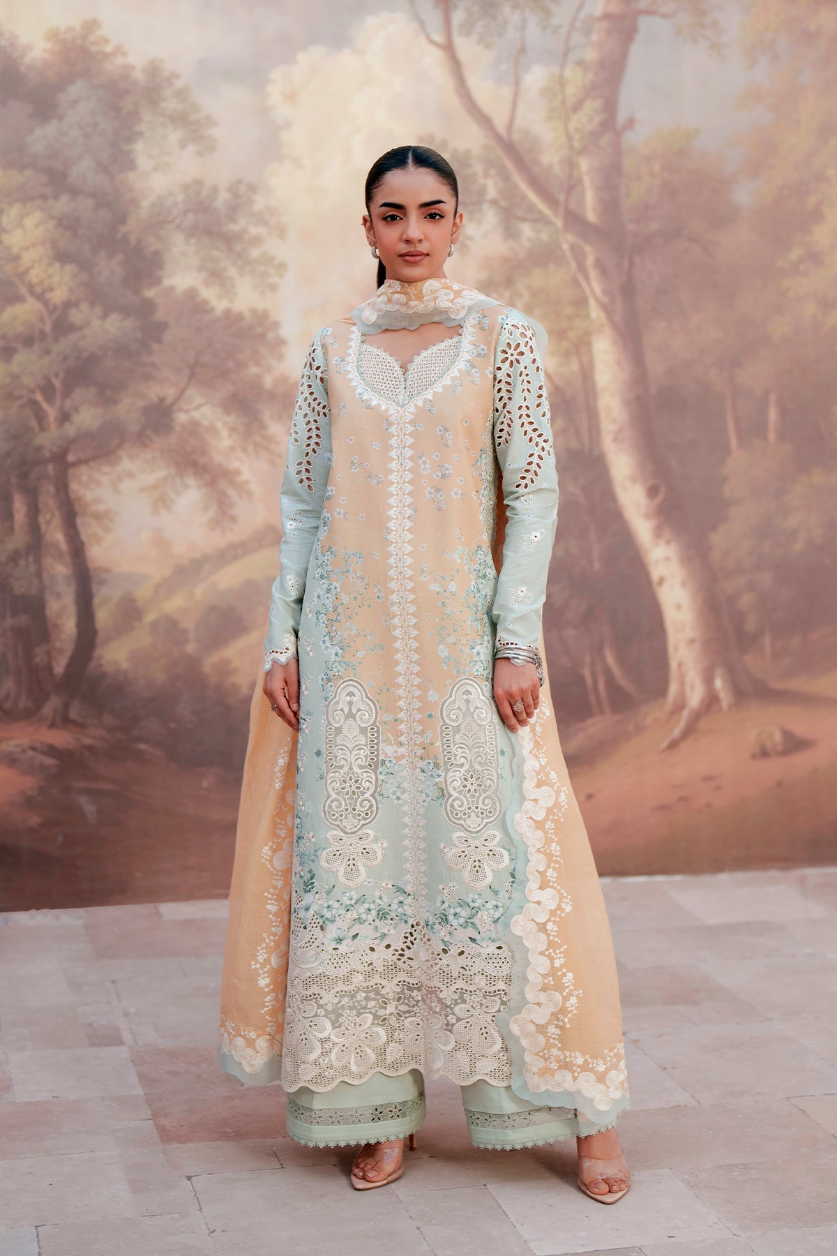 Afrozeh Festive Lawn Womenswear Unstitched Embroidered Luxury Lawn 3 Piece SuitV VELYRA