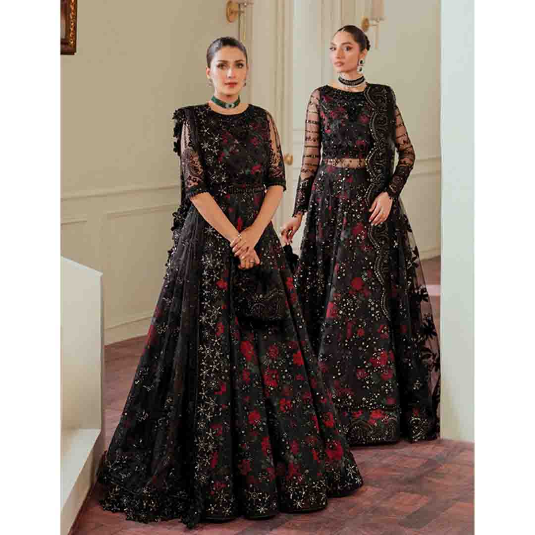 EMBROIDERED NET CH13-05 UNSTITCHED
