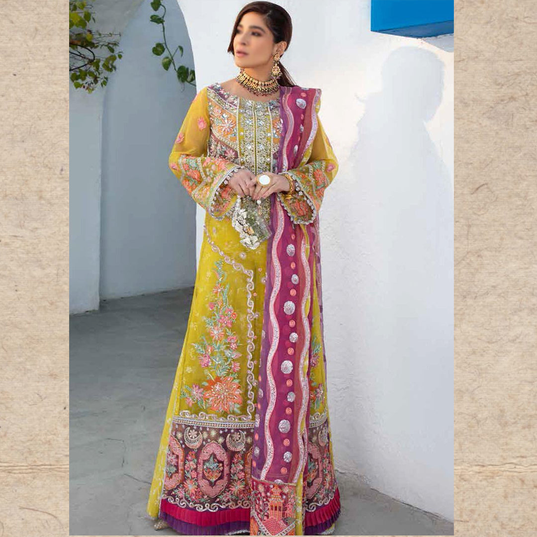 Maryam Hussain Embroidered Organza Unstitched 3 Piece